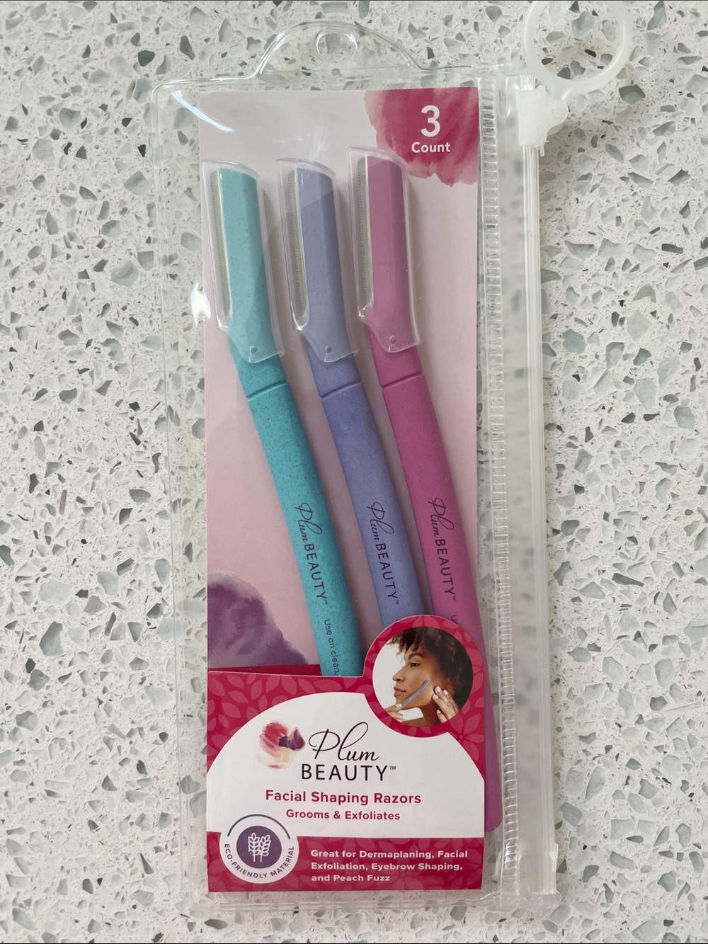 NWT Facial Shaping Razors - 3 Count - Blue, Purple, Pink